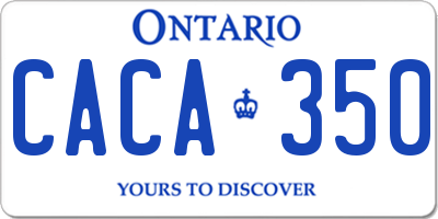 ON license plate CACA350