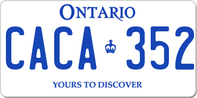 ON license plate CACA352