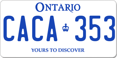 ON license plate CACA353