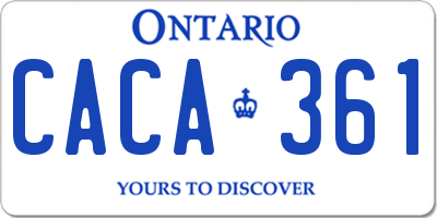 ON license plate CACA361