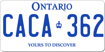 ON license plate CACA362