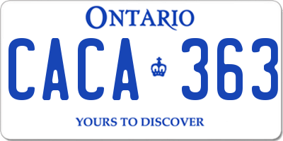 ON license plate CACA363