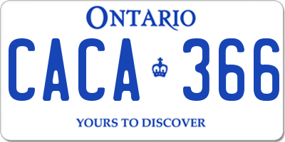 ON license plate CACA366