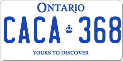 ON license plate CACA368