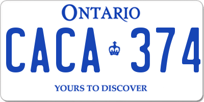 ON license plate CACA374