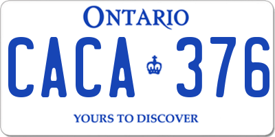 ON license plate CACA376