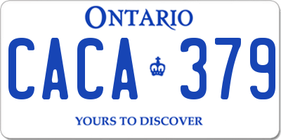 ON license plate CACA379