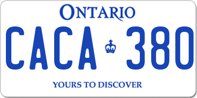 ON license plate CACA380