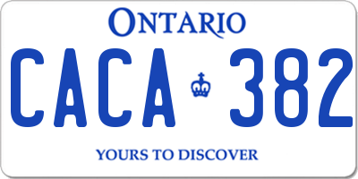 ON license plate CACA382