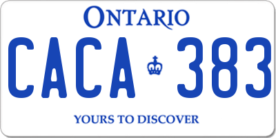 ON license plate CACA383