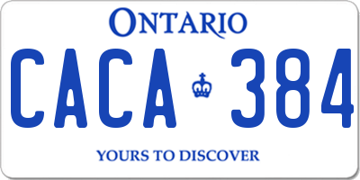 ON license plate CACA384