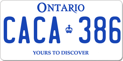 ON license plate CACA386