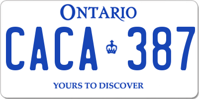 ON license plate CACA387