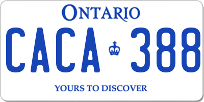 ON license plate CACA388