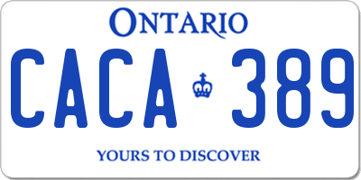 ON license plate CACA389