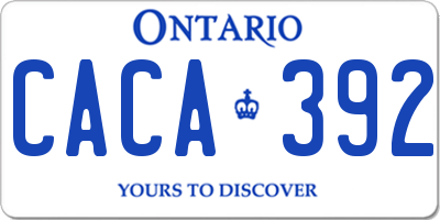 ON license plate CACA392