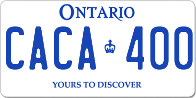 ON license plate CACA400