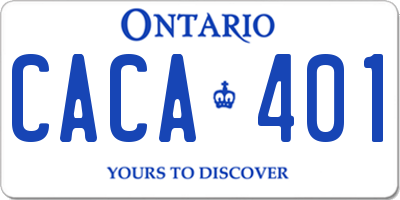 ON license plate CACA401