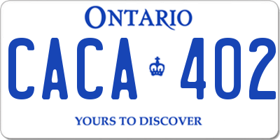 ON license plate CACA402