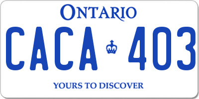 ON license plate CACA403