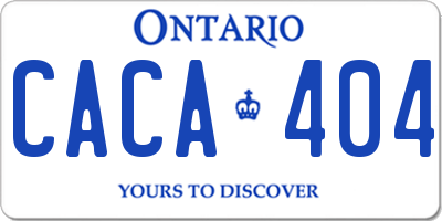 ON license plate CACA404