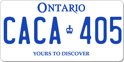 ON license plate CACA405