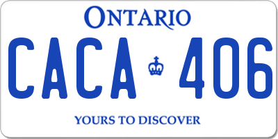 ON license plate CACA406