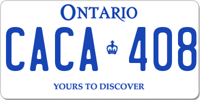 ON license plate CACA408