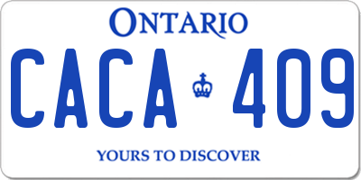 ON license plate CACA409