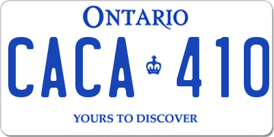 ON license plate CACA410