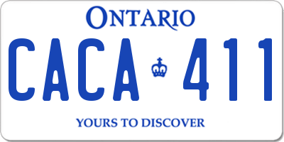 ON license plate CACA411