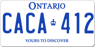 ON license plate CACA412