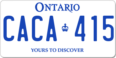 ON license plate CACA415