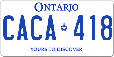 ON license plate CACA418