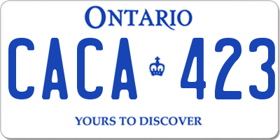 ON license plate CACA423