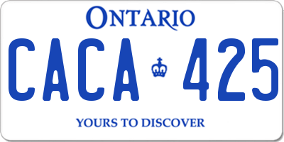 ON license plate CACA425