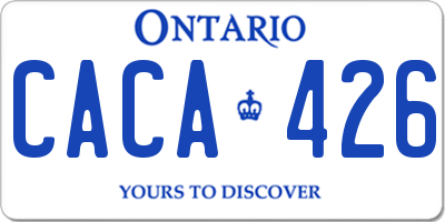 ON license plate CACA426