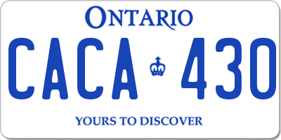 ON license plate CACA430