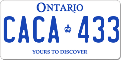 ON license plate CACA433