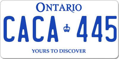 ON license plate CACA445