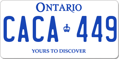 ON license plate CACA449