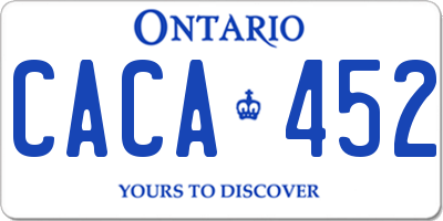 ON license plate CACA452