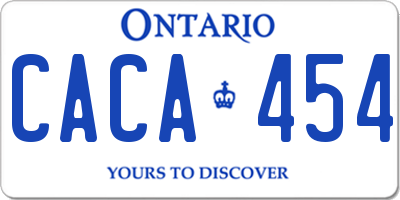 ON license plate CACA454