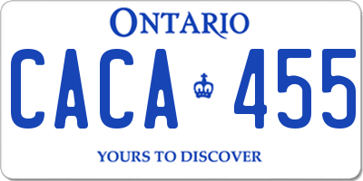 ON license plate CACA455