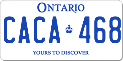 ON license plate CACA468