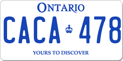 ON license plate CACA478