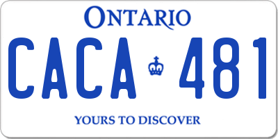 ON license plate CACA481