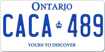 ON license plate CACA489