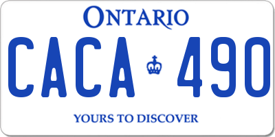 ON license plate CACA490