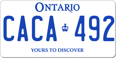 ON license plate CACA492